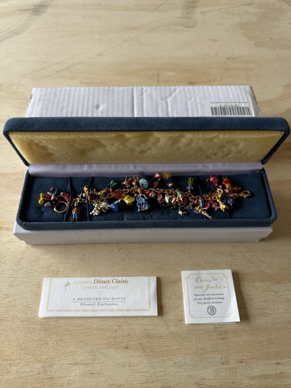 Bradford Exchange Ultimate Disney Classic 37 Character Charm Bracelet 24KGP